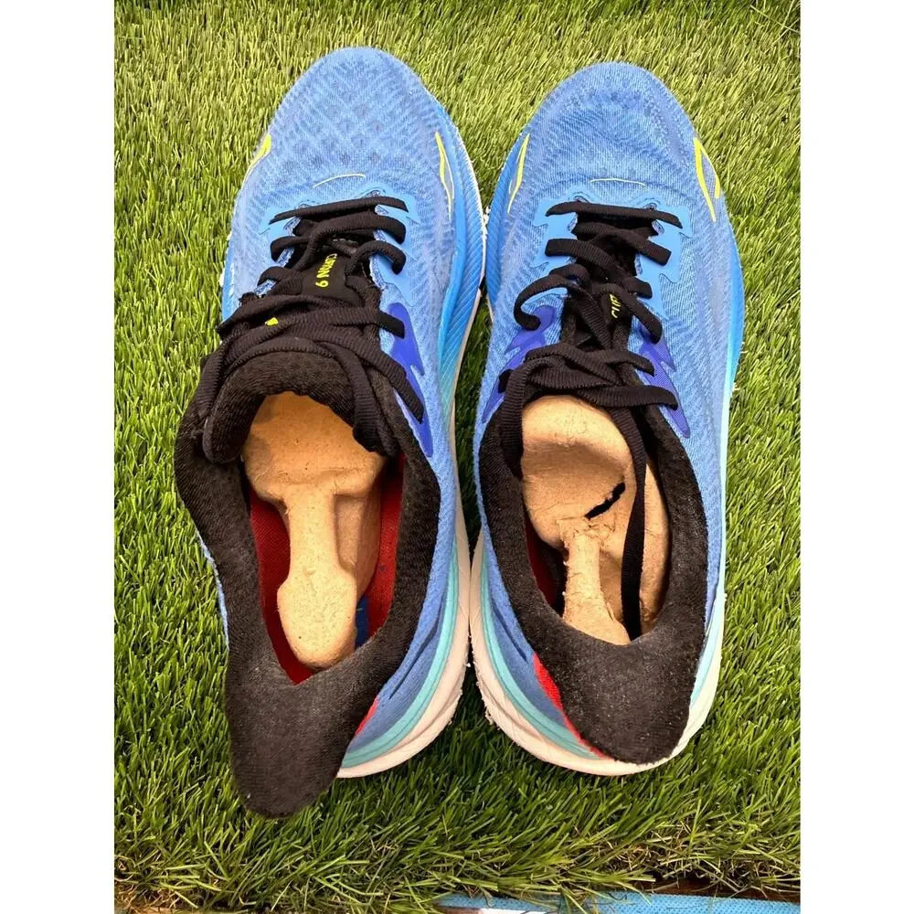 Hoka One One Clifton 9 1127895 VRTL Athletic Sneaker Men's 10D Blue Knit Sports